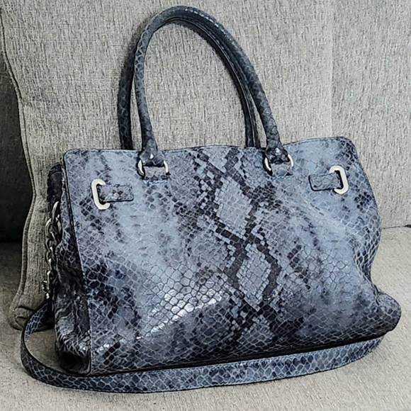 Michael Kors Hamilton Python Satchel Shoulder Bag - Picture 3 of 10